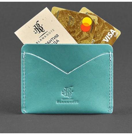 Кожаная визитница 5.0 "Слим. Тиффани" (бирюзовый)