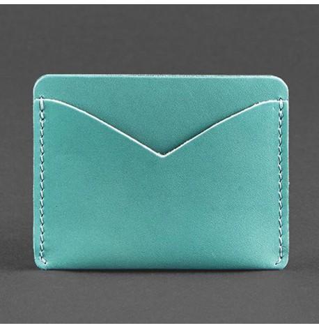 Кожаная визитница 5.0 "Слим. Тиффани" (бирюзовый)