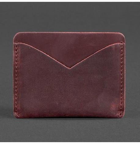 Шкіряна візитниця 5.0 (шкіра crazy horse) бордова