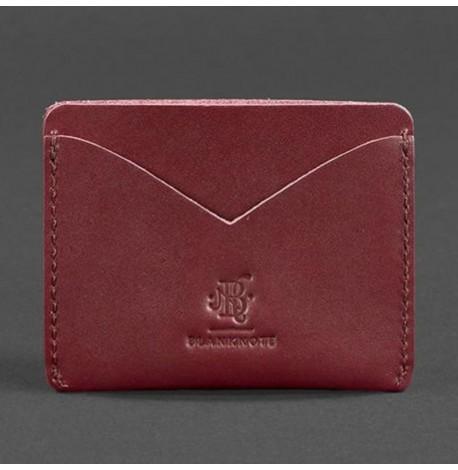 Шкіряна візитниця 5.0 (шкіра krast) бордова
