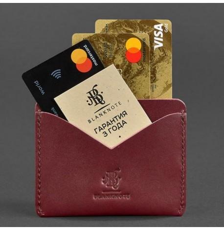 Шкіряна візитниця 5.0 (шкіра krast) бордова