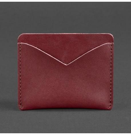 Шкіряна візитниця 5.0 (шкіра krast) бордова