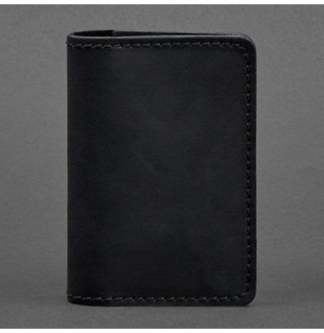 Кожаная визитница 6.0 (черная) кожа Crazy Horse