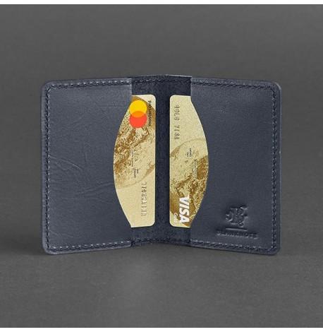 Шкіряна візитниця 6.0 (темно-синя)