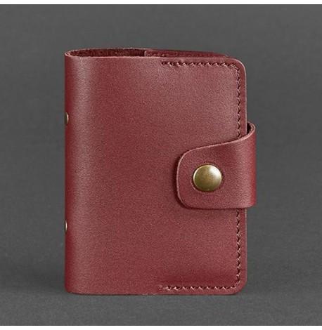 Кожаная визитница 7.1 (бордовый)