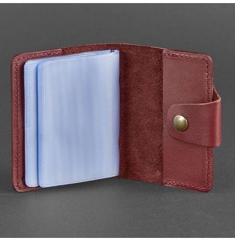 Кожаная визитница 7.1 (бордовый)