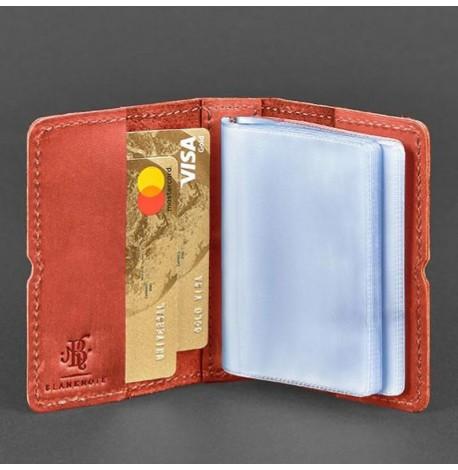 Кожаная визитница 7.0 "Коралл с перьями"