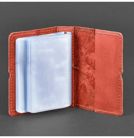 Кожаная визитница 7.0 "Коралл с перьями"