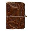 Кожаная визитница 7.0 с перьями (светло-коричневая)
