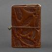 Кожаная визитница 7.0 с перьями (светло-коричневая)