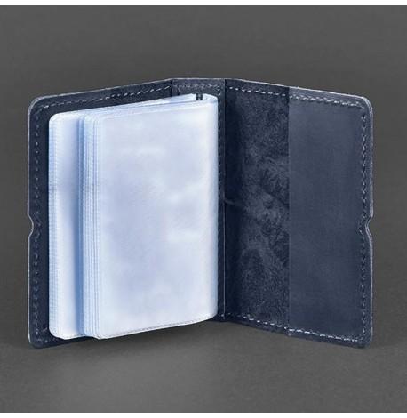 Кожаная визитница 7.0 "Ночное небо с перьями"