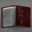 Кожаная визитница 7.0 с перьями (бордовая)