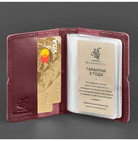 Кожаная визитница 7.0 "Виноград" (кожа Krast)