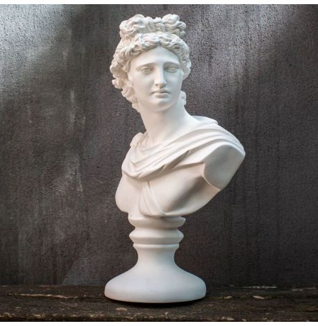 Гипсовый бюст Аполлона (белый), 31 см