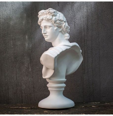 Гипсовый бюст Аполлона (белый), 31 см