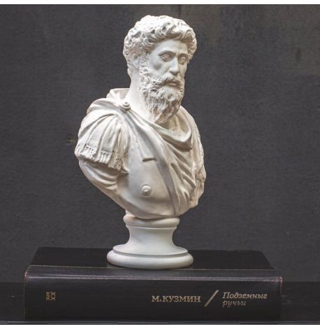 Гипсовый бюст Марка Аврелия (белый), 24,5 см