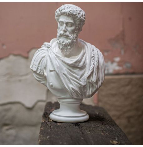 Гипсовый бюст Марка Аврелия (белый), 24,5 см