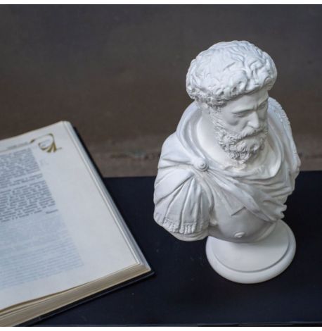 Гипсовый бюст Марка Аврелия (белый), 24,5 см