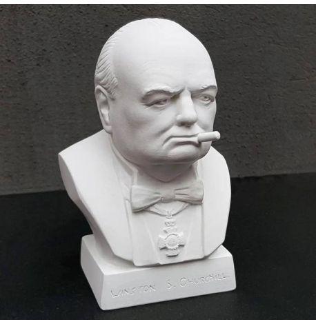Гипсовый бюст Черчилля (белый), 13,5 см
