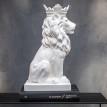 Гипсовая скульптура "Лев с короной" (белый), 35 см