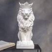 Гипсовая скульптура "Лев с короной" (белый), 35 см
