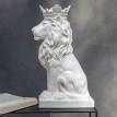 Гипсовая скульптура "Лев с короной" (белый), 35 см