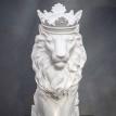 Гипсовая скульптура "Лев с короной" (белый), 35 см