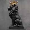 Гіпсова скульптура "Лев з золотою короною" (чорний), 35 см