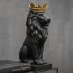 Гіпсова скульптура "Лев з золотою короною" (чорний), 35 см