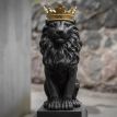 Гіпсова скульптура "Лев з золотою короною" (чорний), 35 см