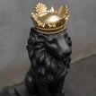 Гіпсова скульптура "Лев з золотою короною" (чорний), 35 см