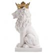 Гипсовая скульптура "Лев с золотой короной" (белый), 35 см