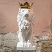 Гипсовая скульптура "Лев с золотой короной" (белый), 35 см