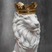Гипсовая скульптура "Лев с золотой короной" (белый), 35 см