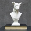 Гіпсовий бюст "Поважний пес" (білий), 35 см