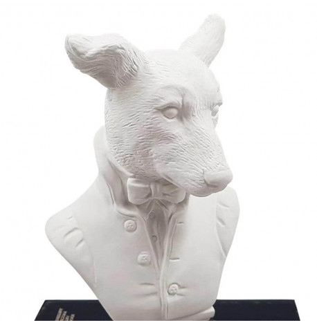 Гіпсовий бюст "Поважний пес" (білий), 35 см