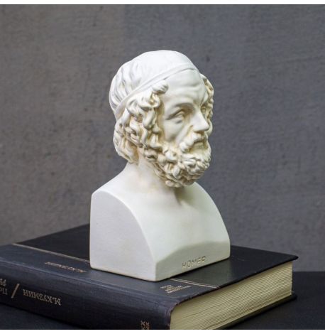 Гипсовый бюст Гомера (белый), 19 см
