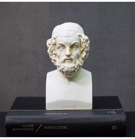Гипсовый бюст Гомера (белый), 19 см