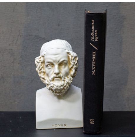 Гипсовый бюст Гомера (белый), 19 см
