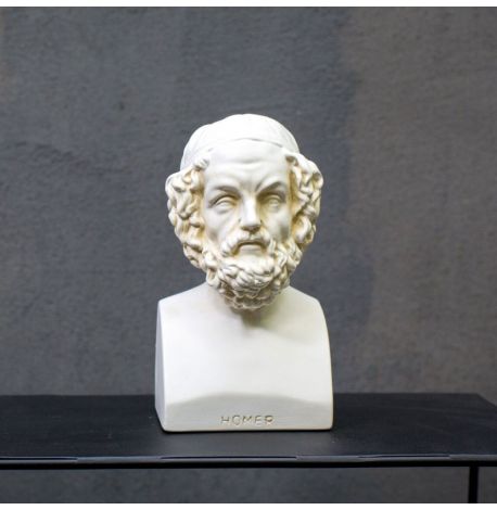 Гипсовый бюст Гомера (белый), 19 см
