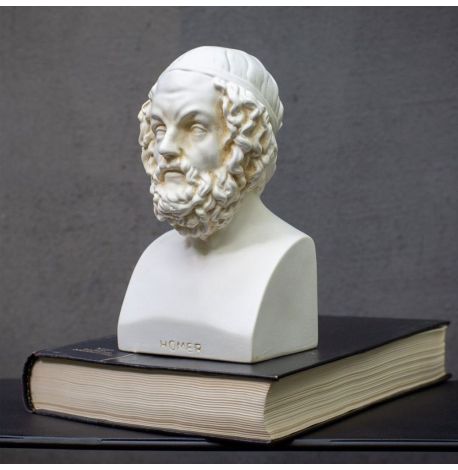 Гипсовый бюст Гомера (белый), 19 см