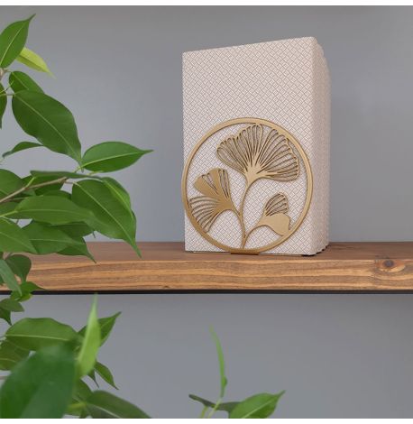 Металлический упор для книг Glozis Ginkgo Bronze (бронза)