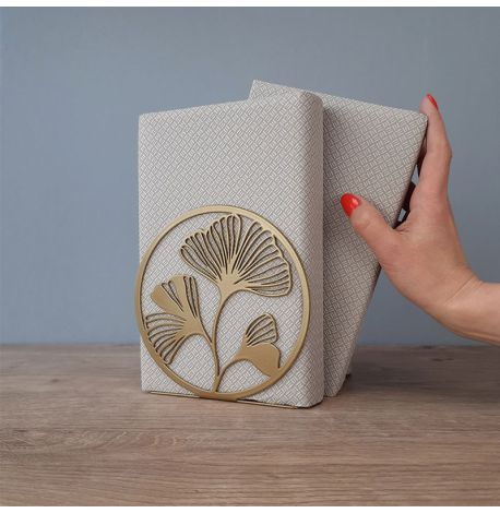 Металлический упор для книг Glozis Ginkgo Bronze (бронза)