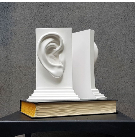 Гіпсовий тримач для книг «Вухо» (білий)