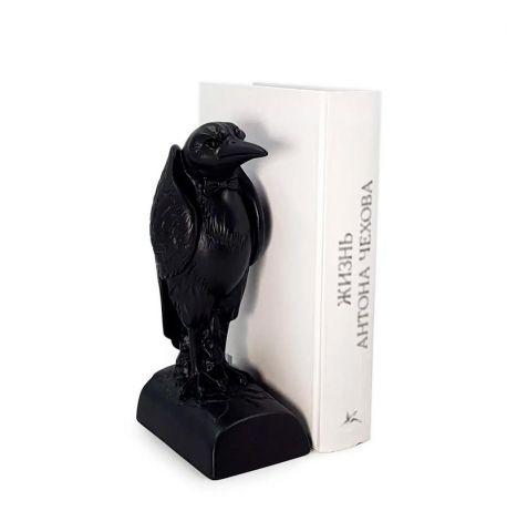 Гипсовый держатель для книг «Ворон с бабочкой»