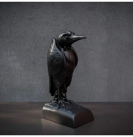 Гипсовый держатель для книг «Ворон с бабочкой»