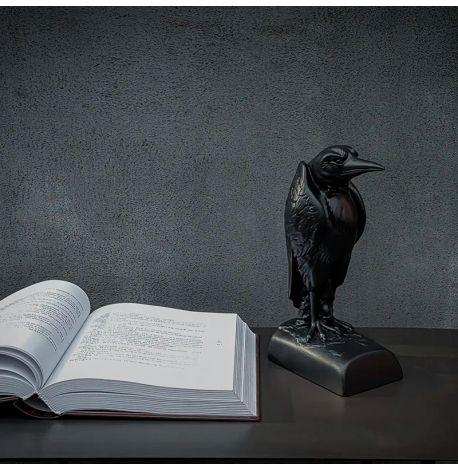 Гипсовый держатель для книг «Ворон с бабочкой»