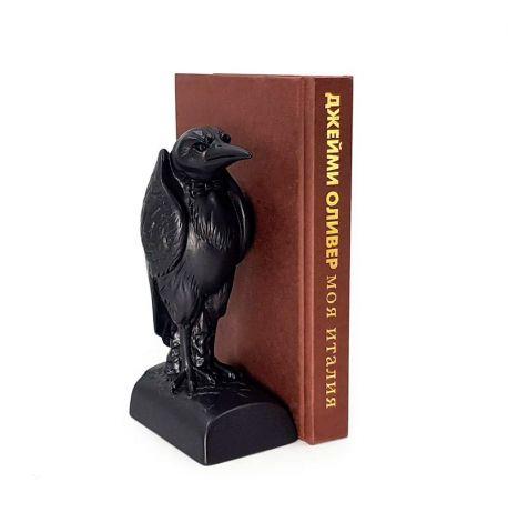 Гипсовый держатель для книг «Ворон с бабочкой»
