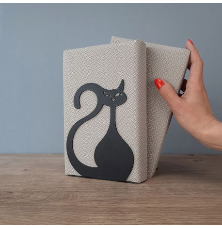 Упор для книг Glozis Black Cat (черный)