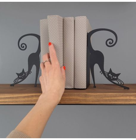 Упори для книг Glozis Cats (чорні)